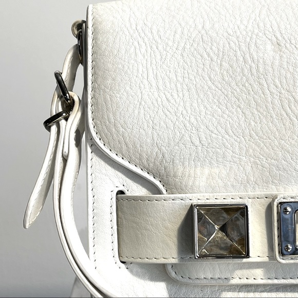 COPY - PROENZA SCHOULER white grainy calf skin Italian leather PS11 Wristlet cl… - Picture 12 of 13